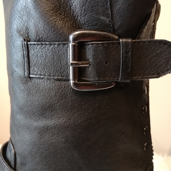 Steve Madden Temmpt Leather Moto Combat Boots - Picture 8 of 12